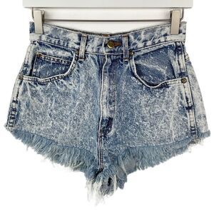 Chic Vintage Acid Wash High Rise Cutoff Denim Jean Shorts 8